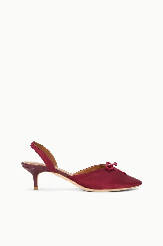 ALBA BALLET SLINGBACK | OXBLOOD SATIN made by STAUD