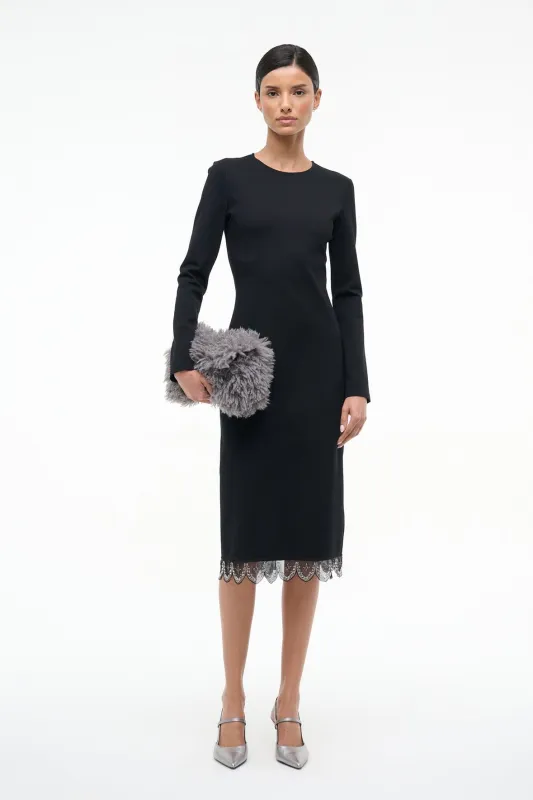 HUNTER DRESS | BLACK sold by STAUD