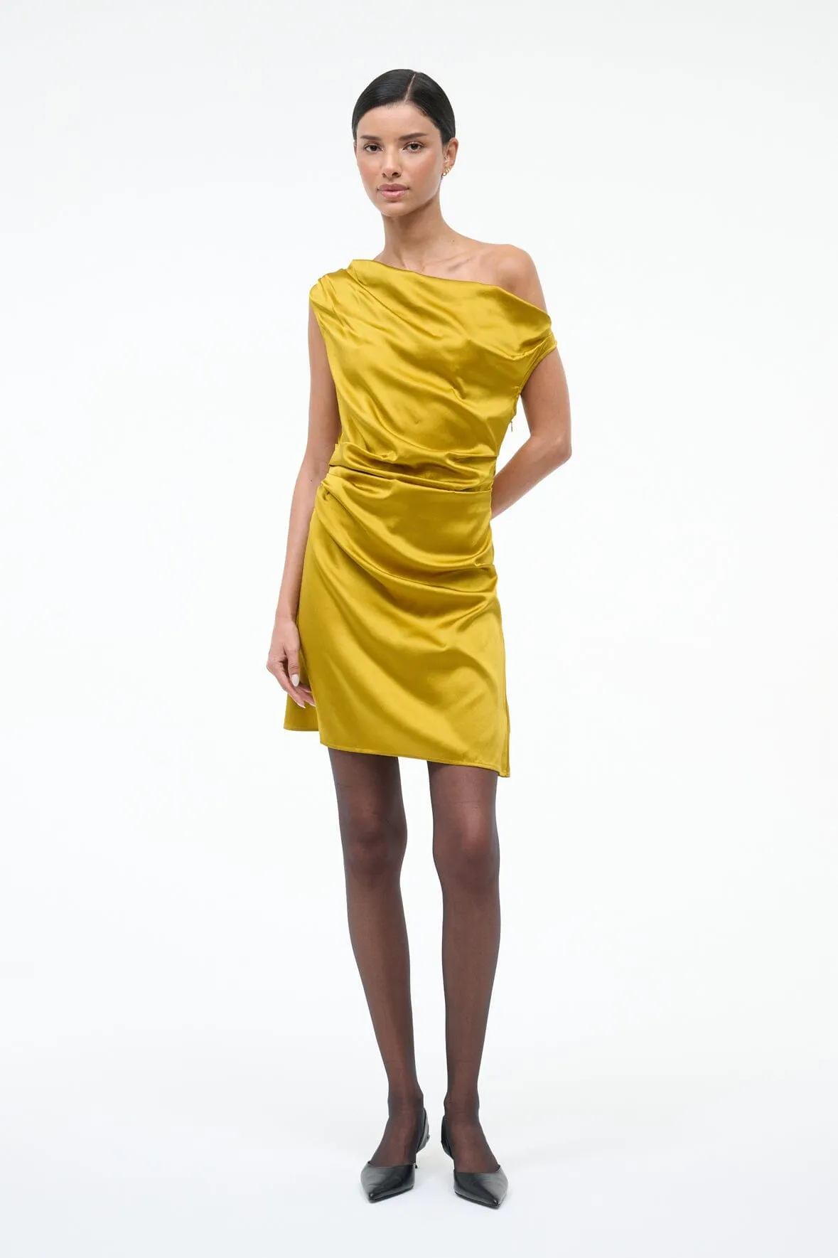 MINI PHARE SILK DRESS | TURMERIC sold by STAUD product image thumbnail 5