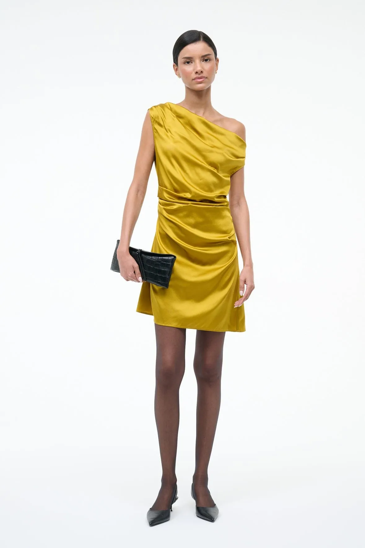 MINI PHARE SILK DRESS | TURMERIC sold by STAUD