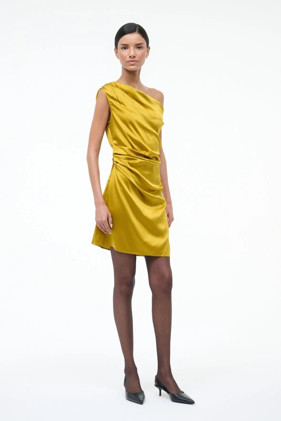 MINI PHARE SILK DRESS | TURMERIC sold by STAUD product image thumbnail 2