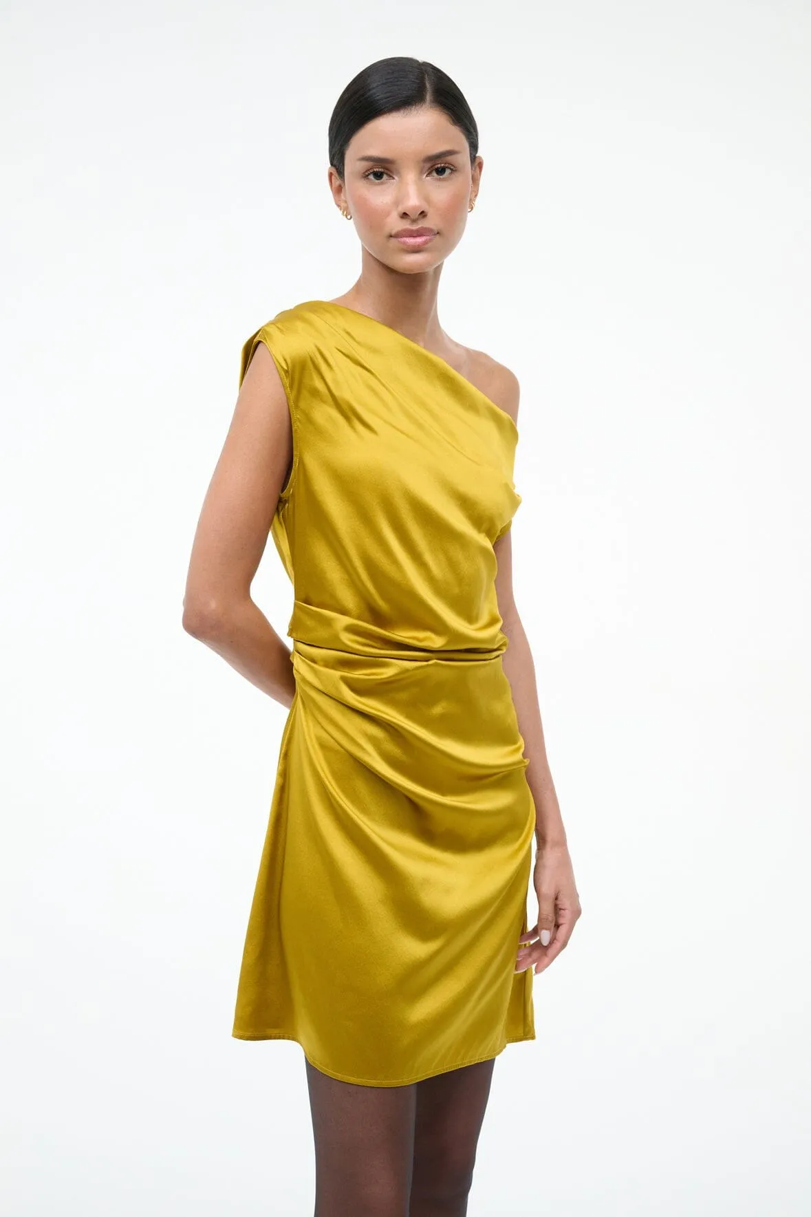 MINI PHARE SILK DRESS | TURMERIC sold by STAUD product image thumbnail 4