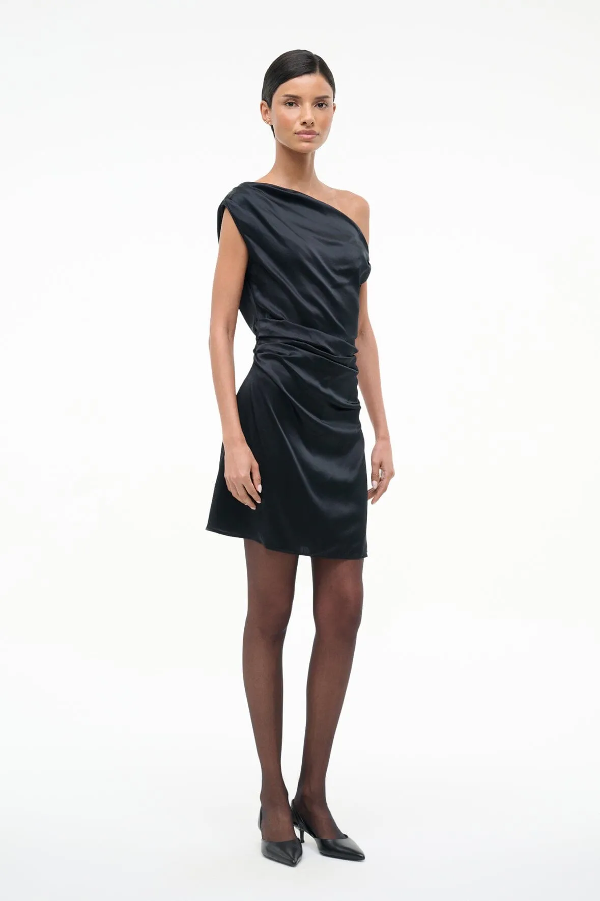 MINI PHARE SILK DRESS | BLACK sold by STAUD product image thumbnail 2
