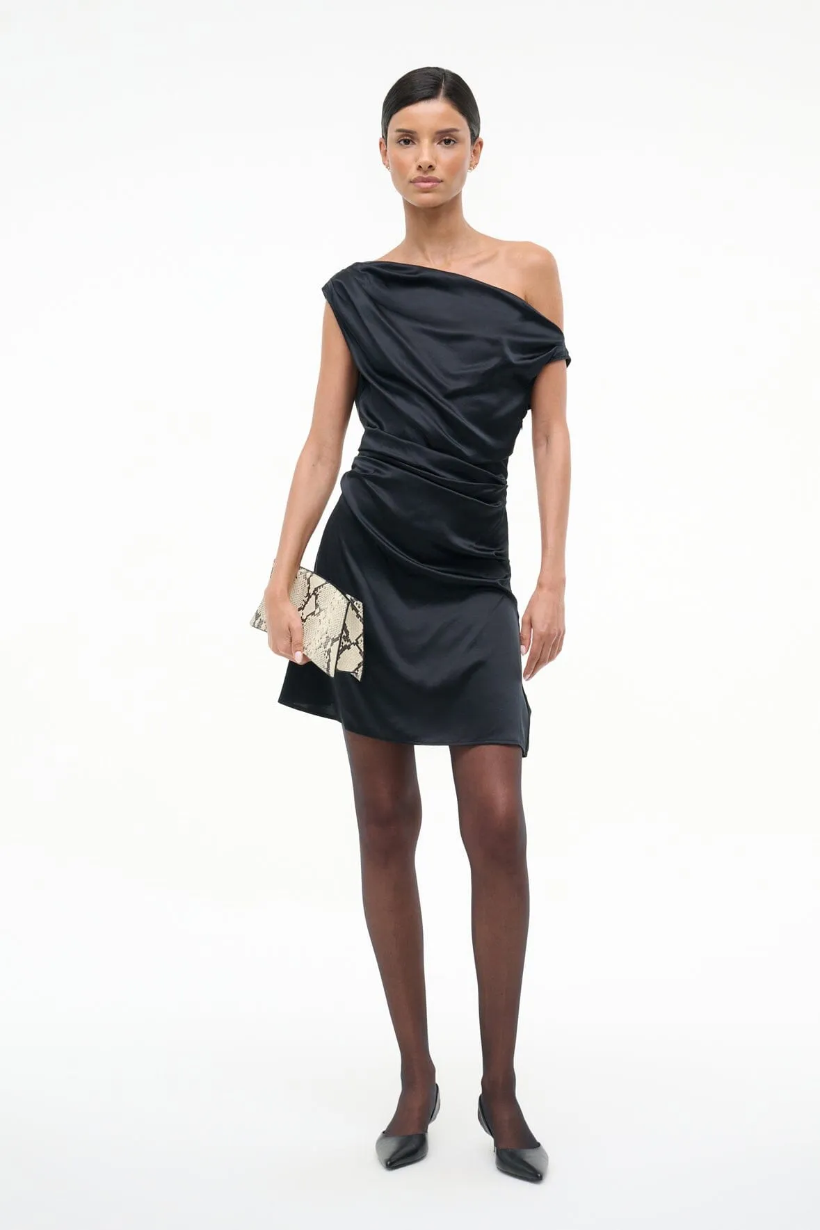 MINI PHARE SILK DRESS | BLACK sold by STAUD