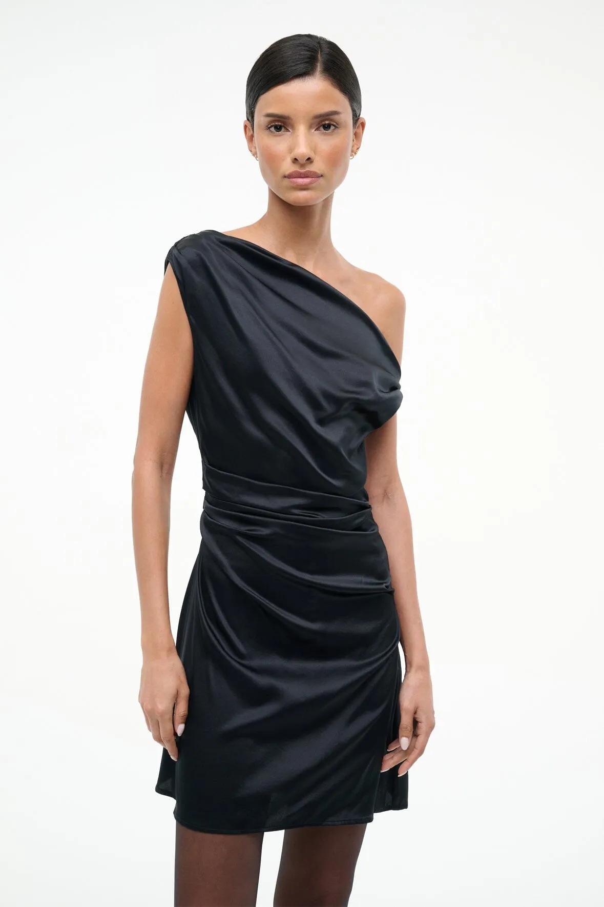 MINI PHARE SILK DRESS | BLACK sold by STAUD product image thumbnail 4
