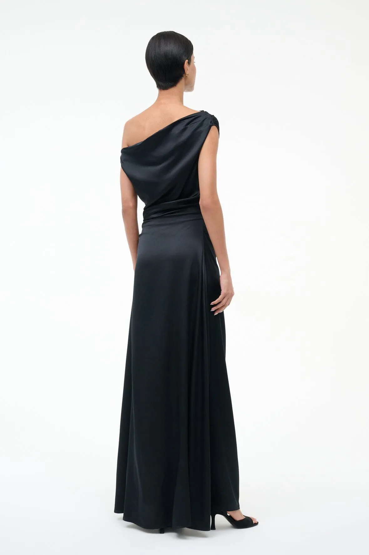 MAXI PHARE SILK DRESS | BLACK sold by STAUD product image thumbnail 3