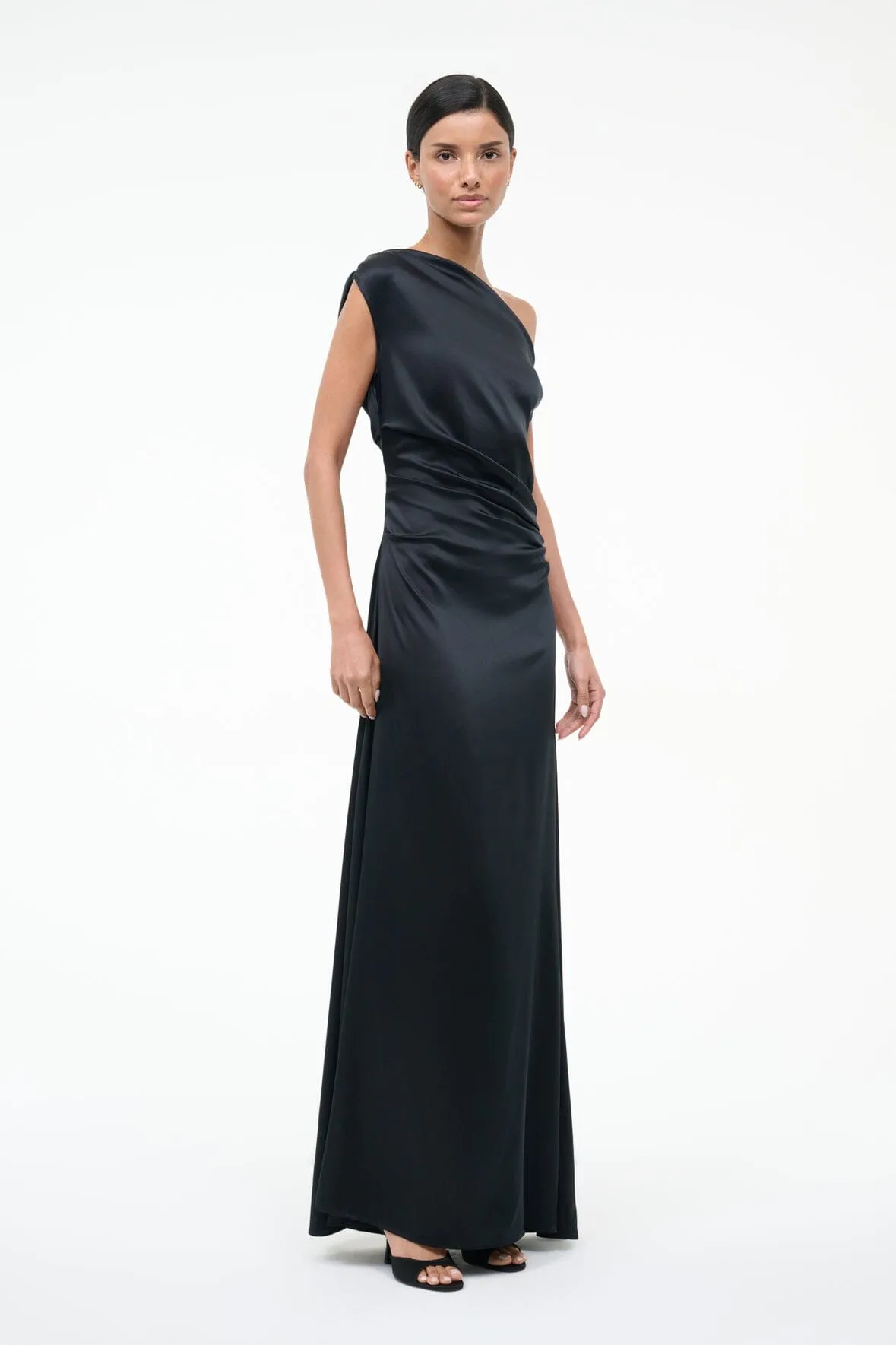 MAXI PHARE SILK DRESS | BLACK sold by STAUD product image thumbnail 2