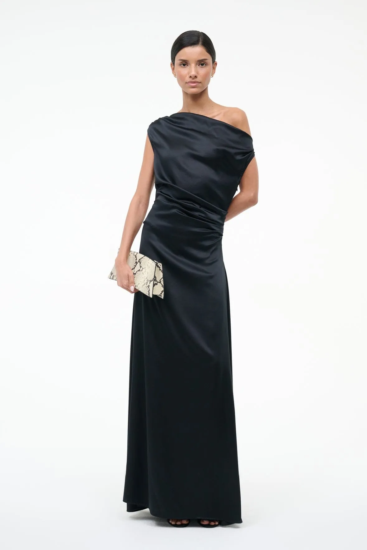 MAXI PHARE SILK DRESS | BLACK sold by STAUD product image thumbnail 5