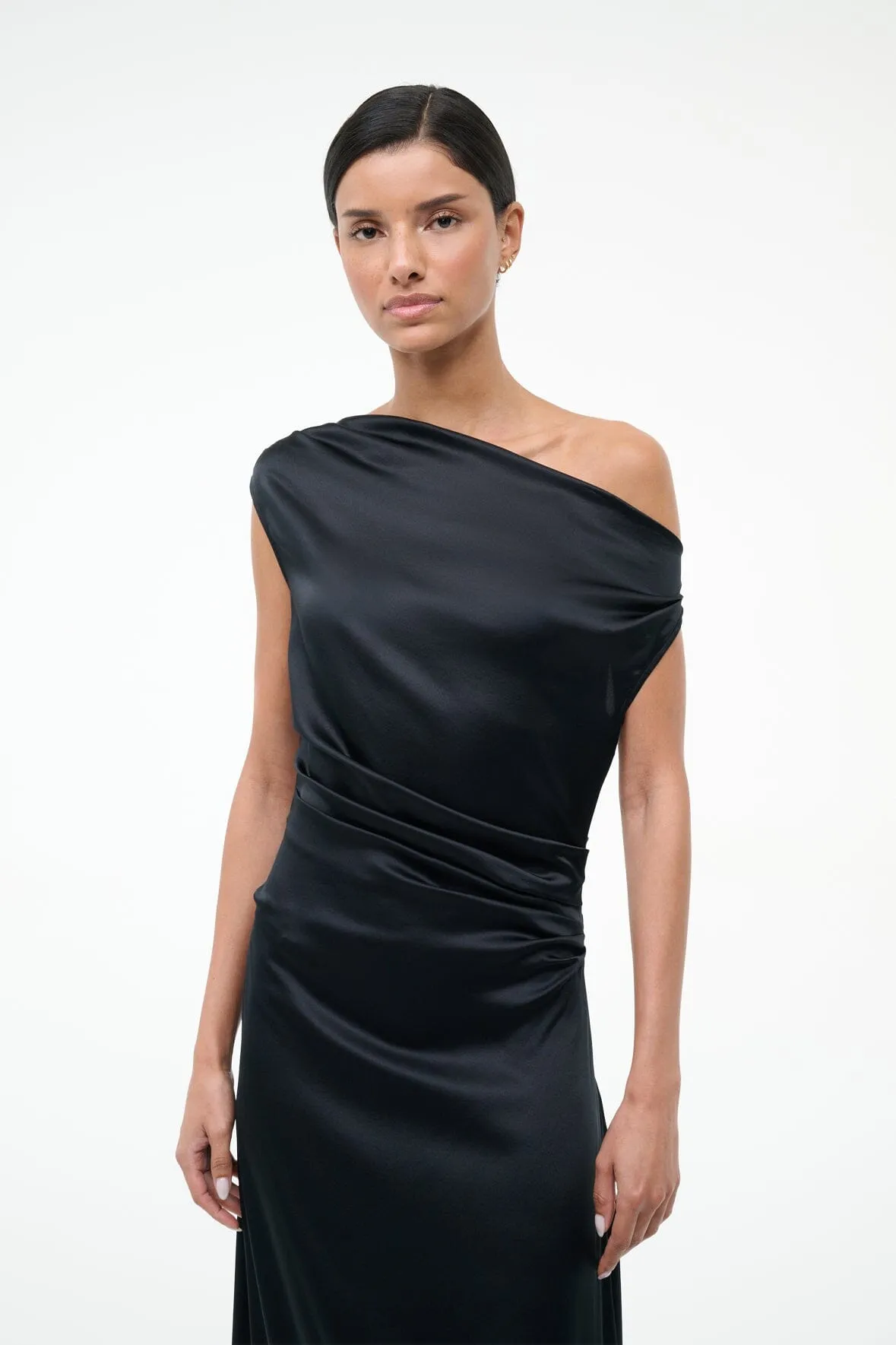 MAXI PHARE SILK DRESS | BLACK sold by STAUD product image thumbnail 4