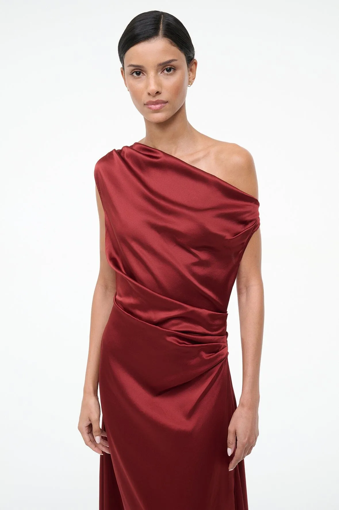MAXI PHARE SILK DRESS | SANGRIA sold by STAUD product image thumbnail 4