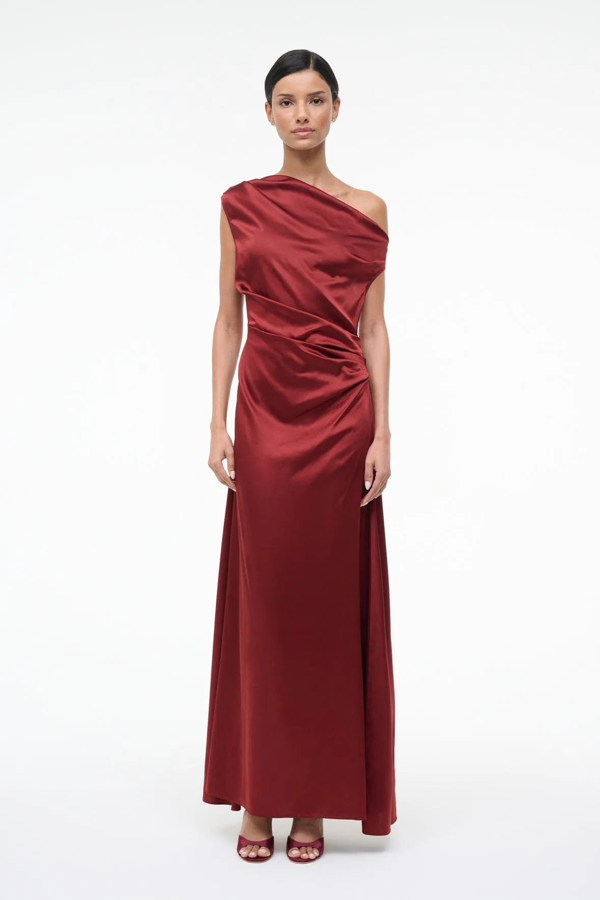 MAXI PHARE SILK DRESS | SANGRIA sold by STAUD product image thumbnail 5
