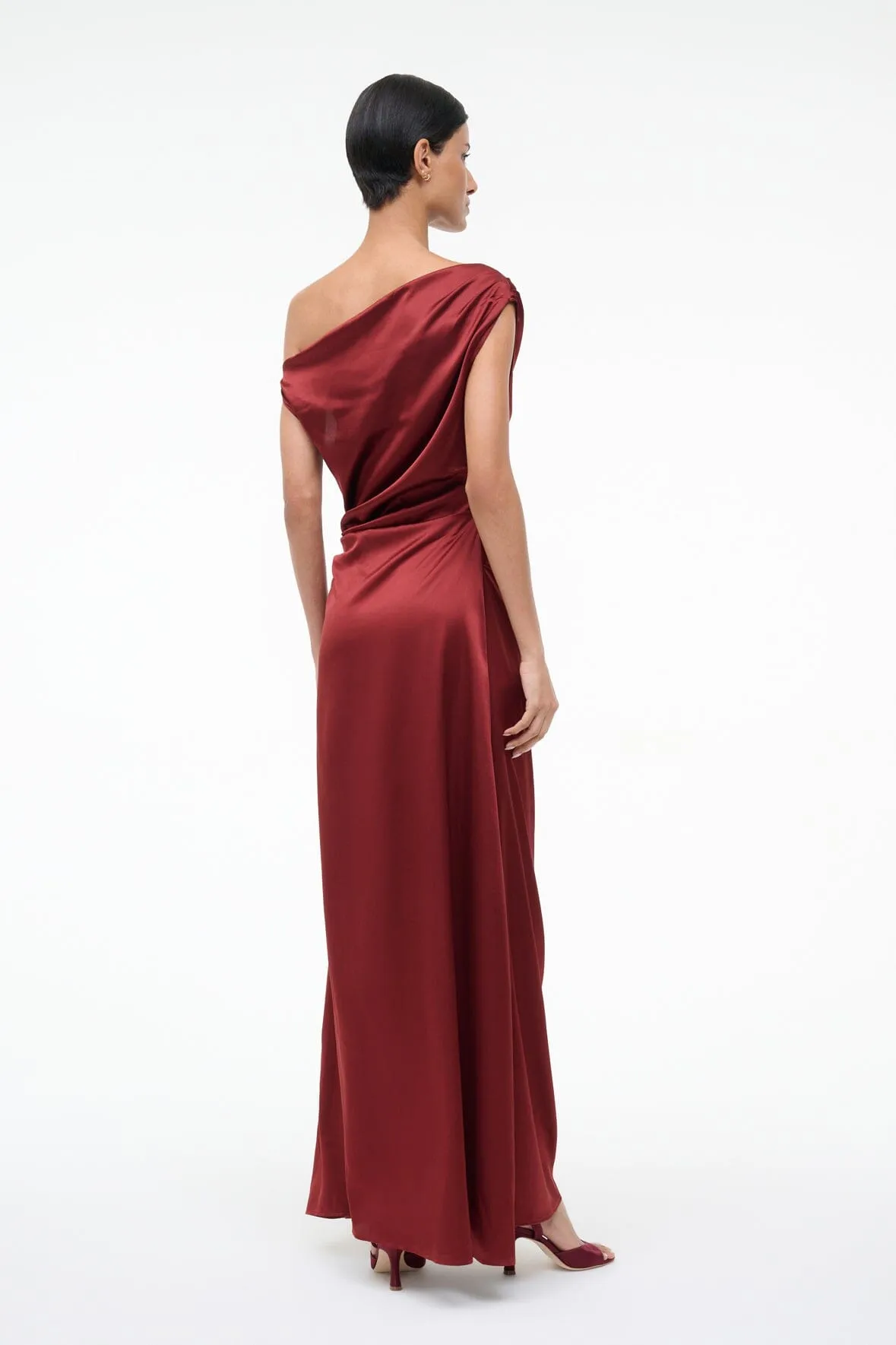 MAXI PHARE SILK DRESS | SANGRIA sold by STAUD product image thumbnail 3