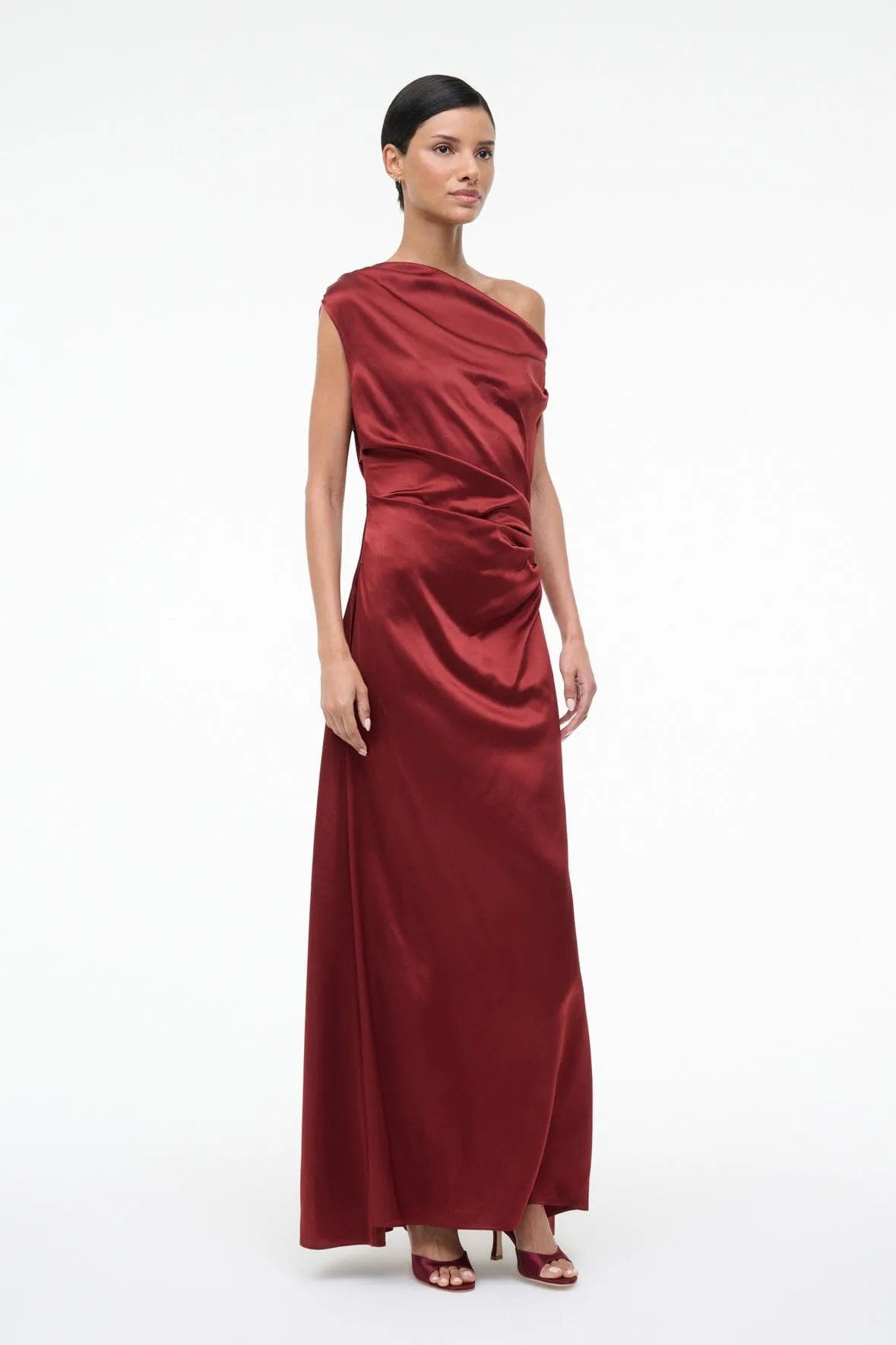 MAXI PHARE SILK DRESS | SANGRIA sold by STAUD product image thumbnail 2