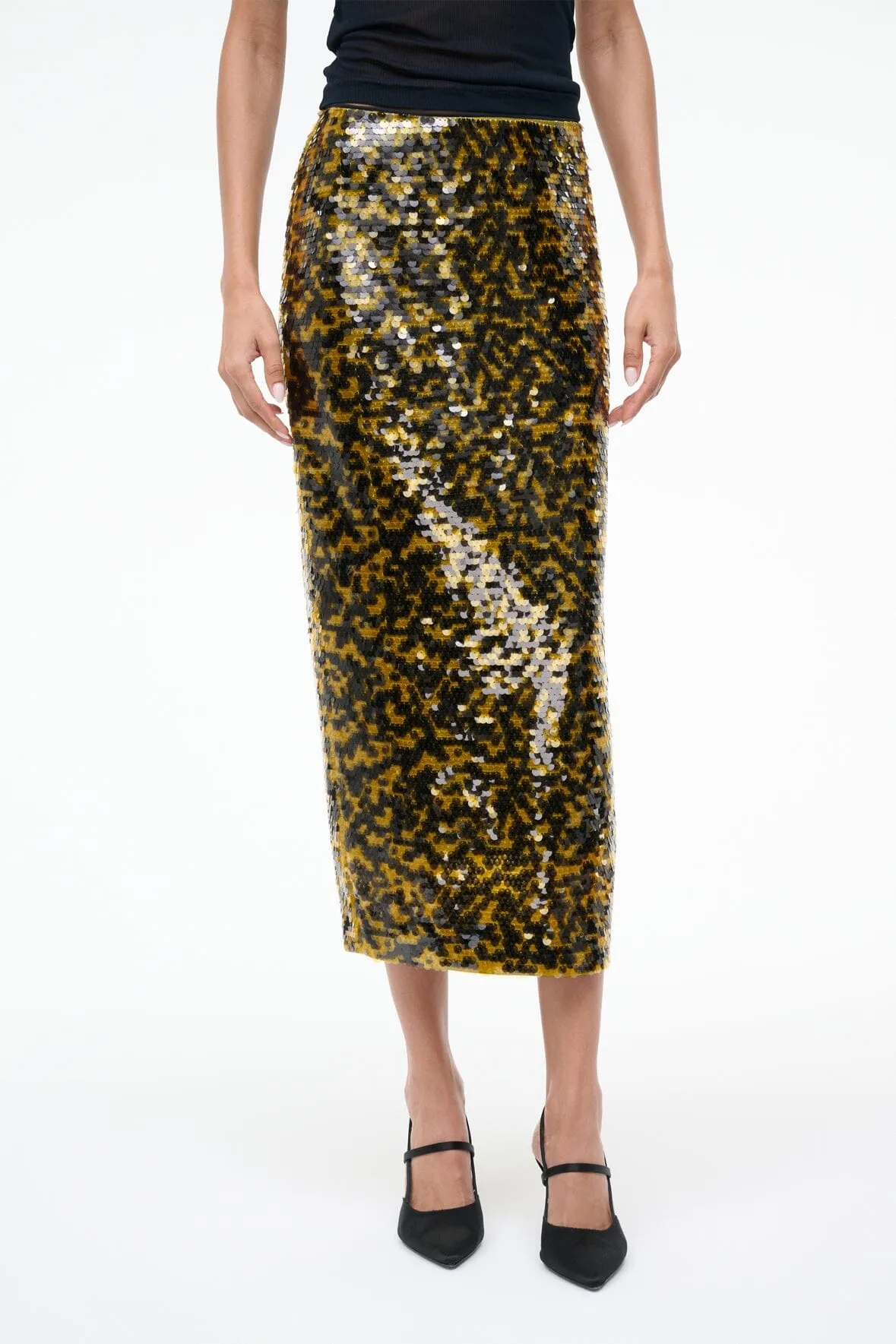 CIARA SKIRT | TURMERIC BLACK sold by STAUD product image thumbnail 2