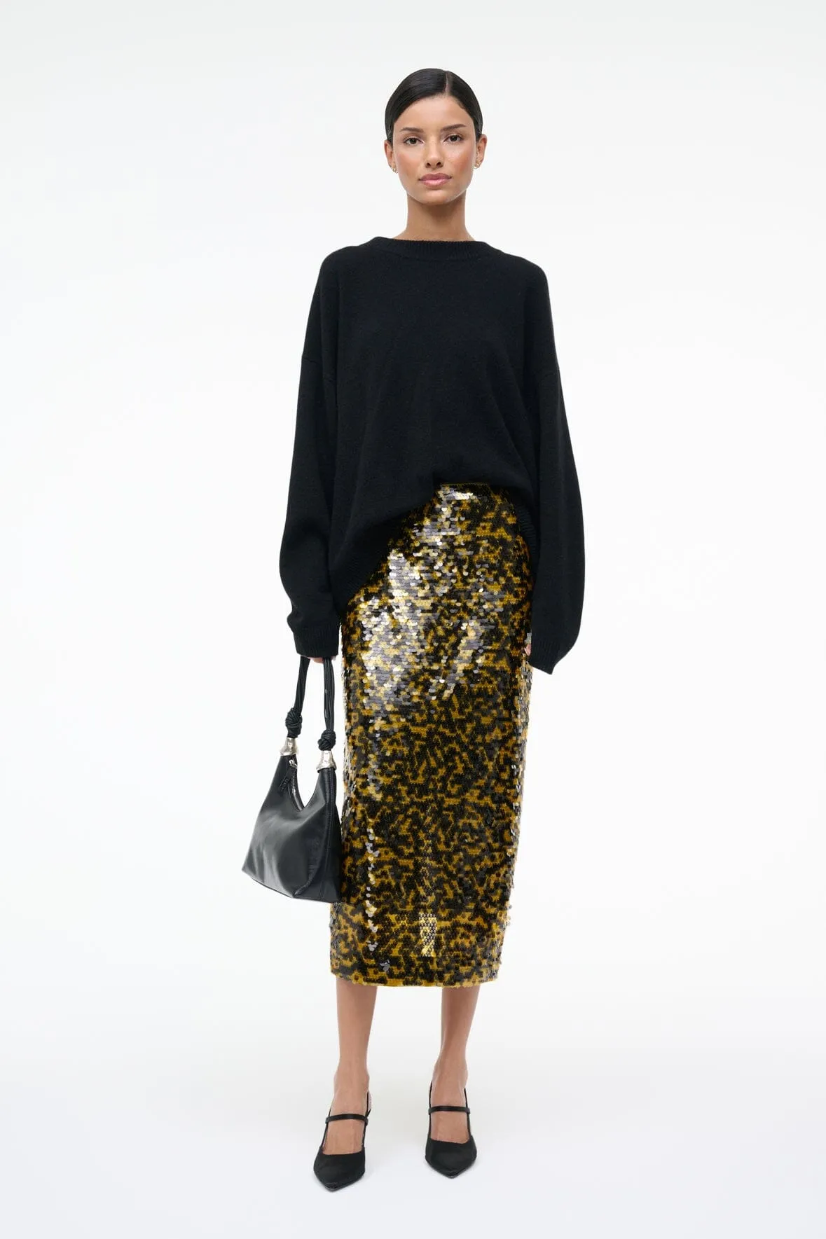 CIARA SKIRT | TURMERIC BLACK sold by STAUD product image thumbnail 3