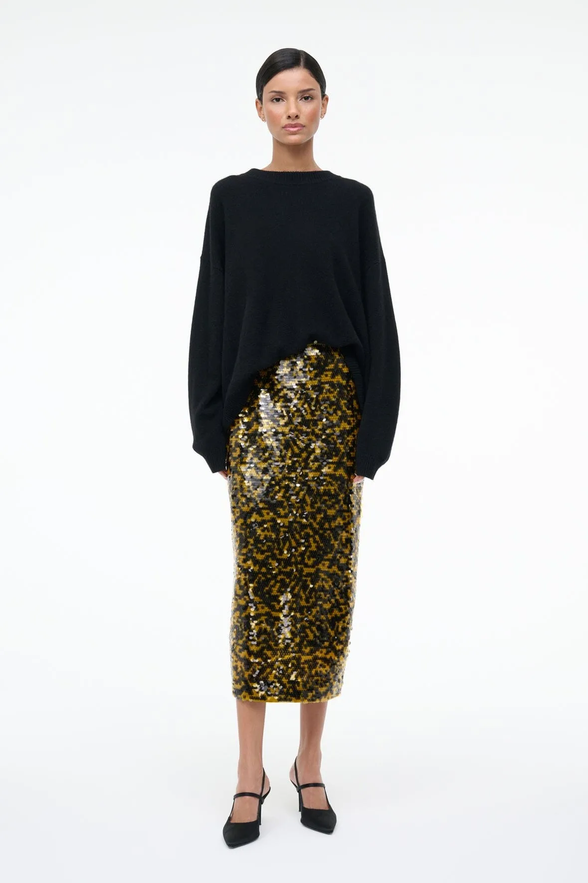 CIARA SKIRT | TURMERIC BLACK sold by STAUD product image thumbnail 5