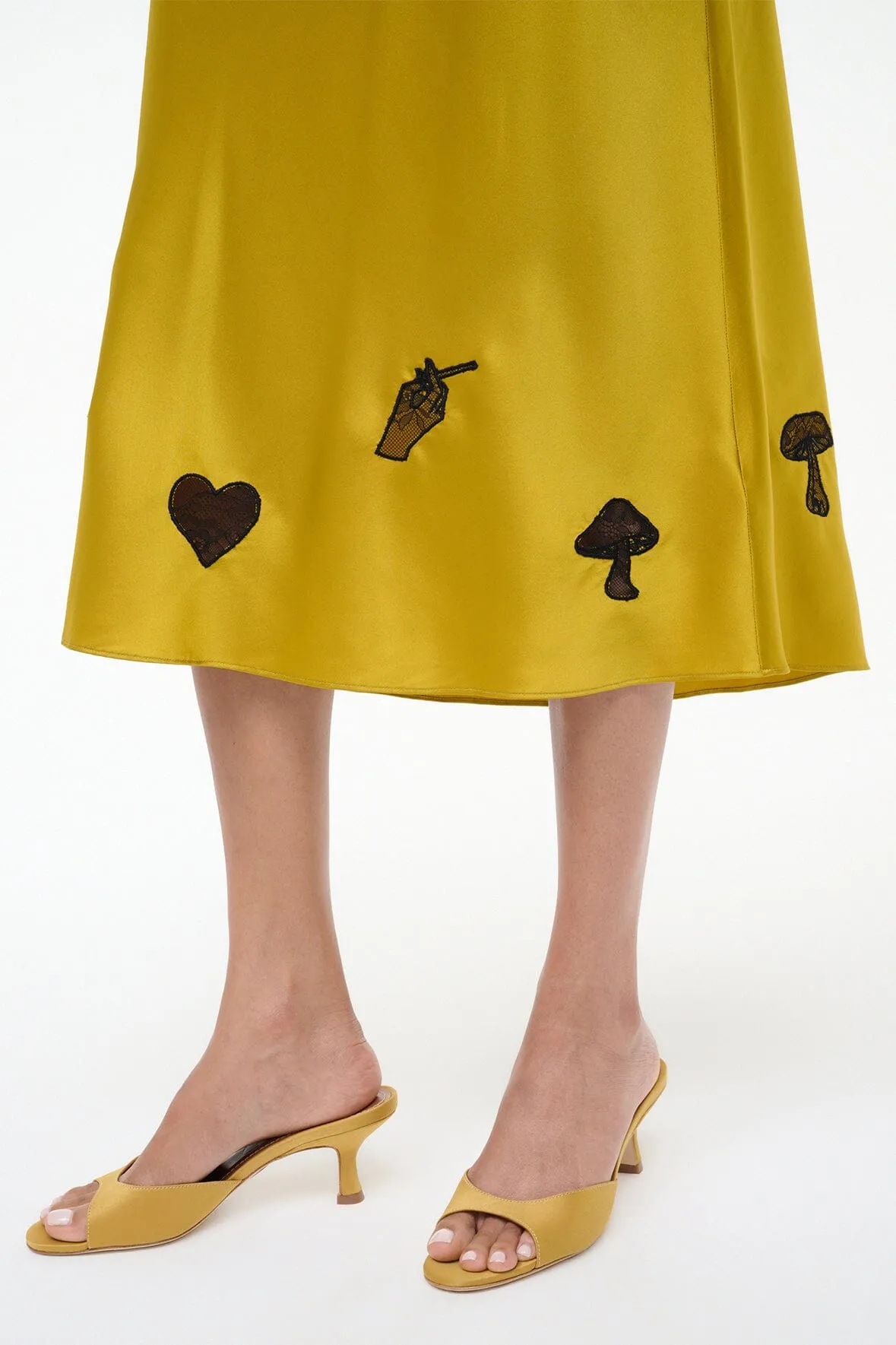 KIN SILK SKIRT | TURMERIC sold by STAUD product image thumbnail 4