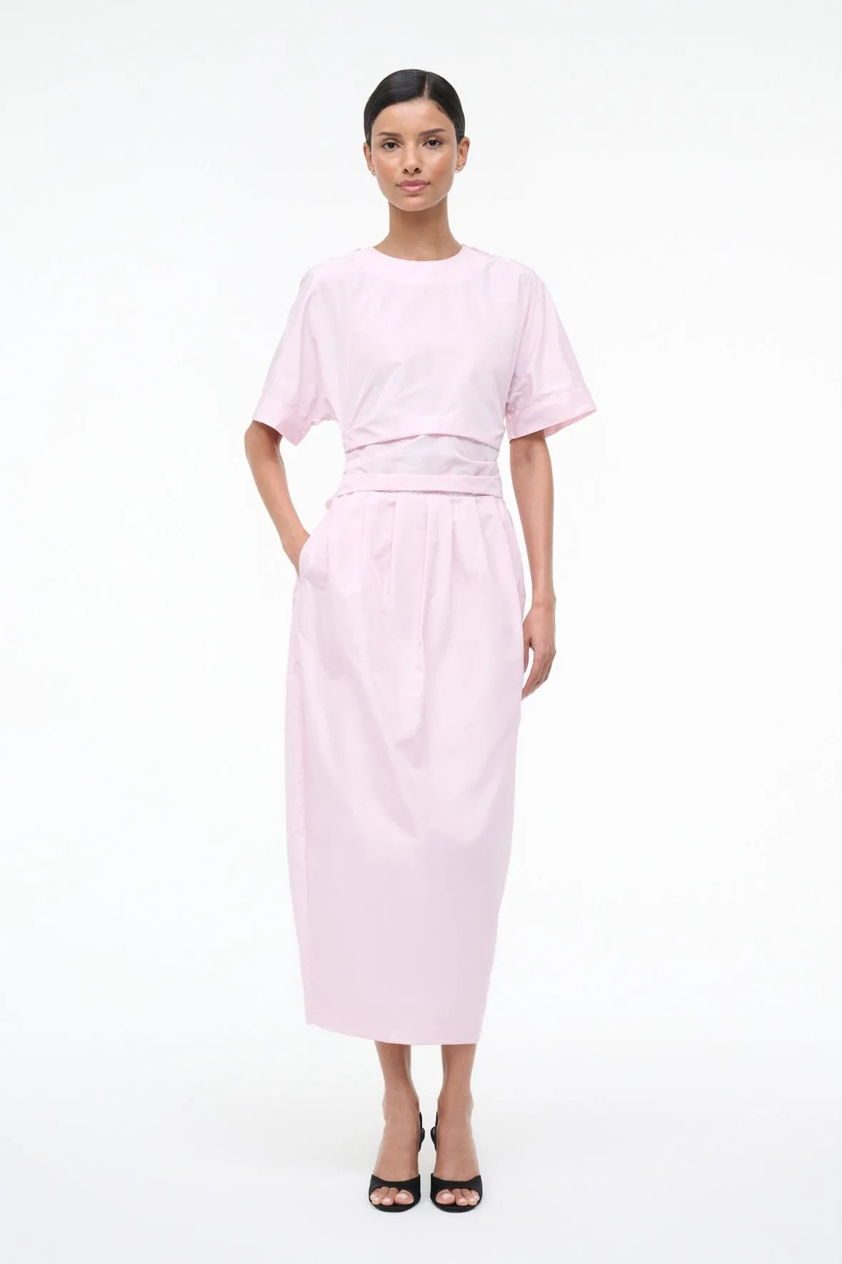 MICHELINA DRESS | PUFF PINK sold by STAUD