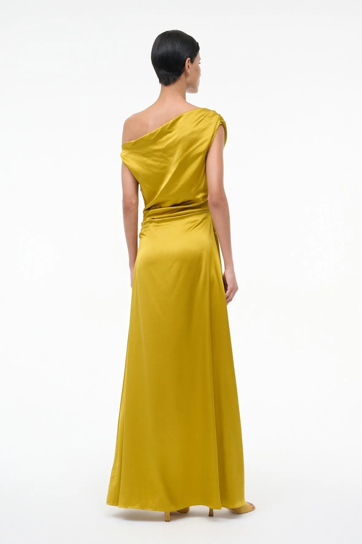 MAXI PHARE SILK DRESS | TURMERIC sold by STAUD product image thumbnail 3