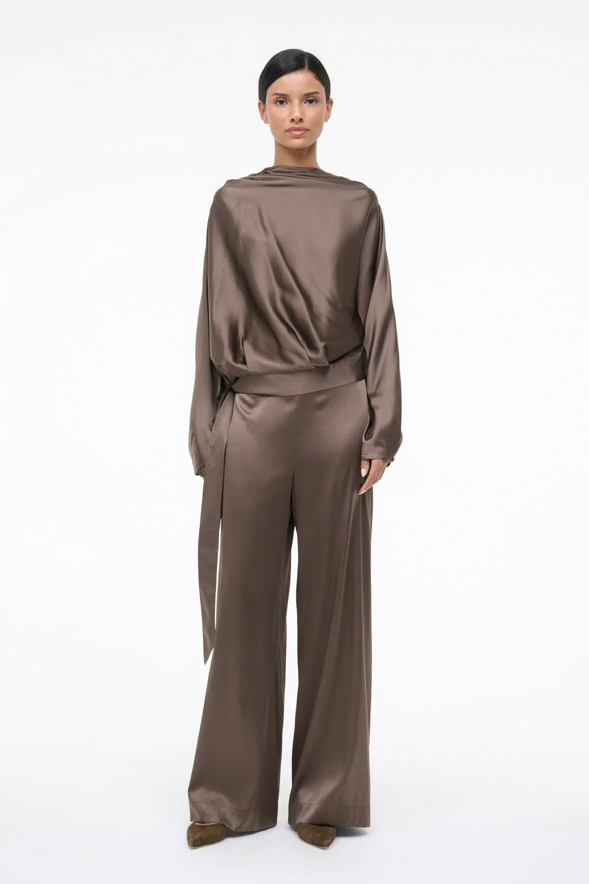 PHOEBE SILK TOP | TRUFFLE sold by STAUD product image thumbnail 5