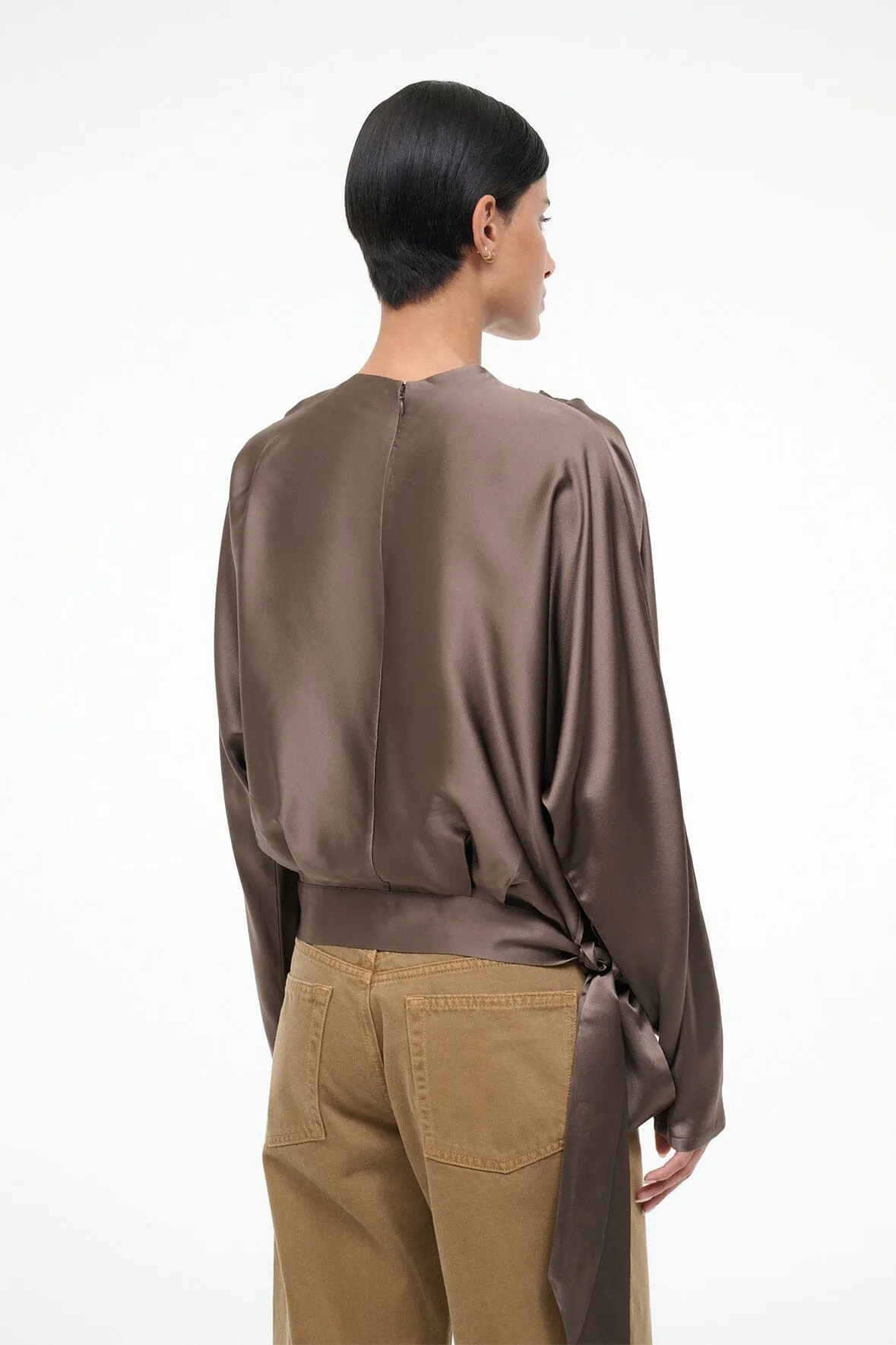 PHOEBE SILK TOP | TRUFFLE sold by STAUD product image thumbnail 3