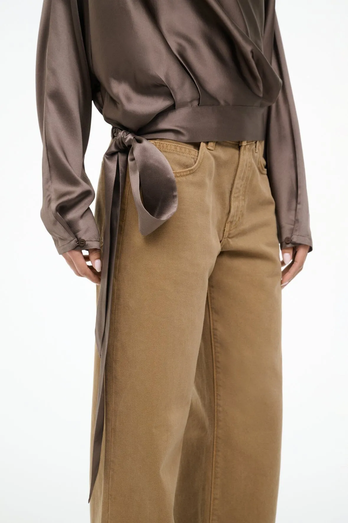 PHOEBE SILK TOP | TRUFFLE sold by STAUD product image thumbnail 4