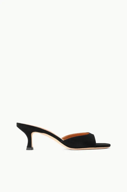 BRIGITTE MULE | BLACK SUEDE sold by STAUD