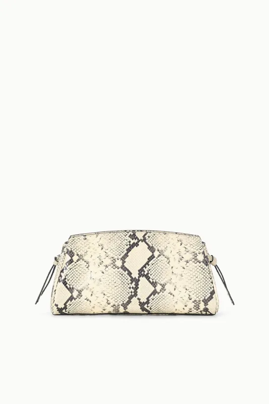MAUDE CONVERTIBLE CLUTCH | WHITE SNAKE sold by STAUD