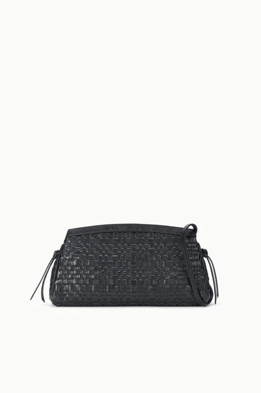 MAUDE CONVERTIBLE CLUTCH | BLACK WOVEN sold by STAUD