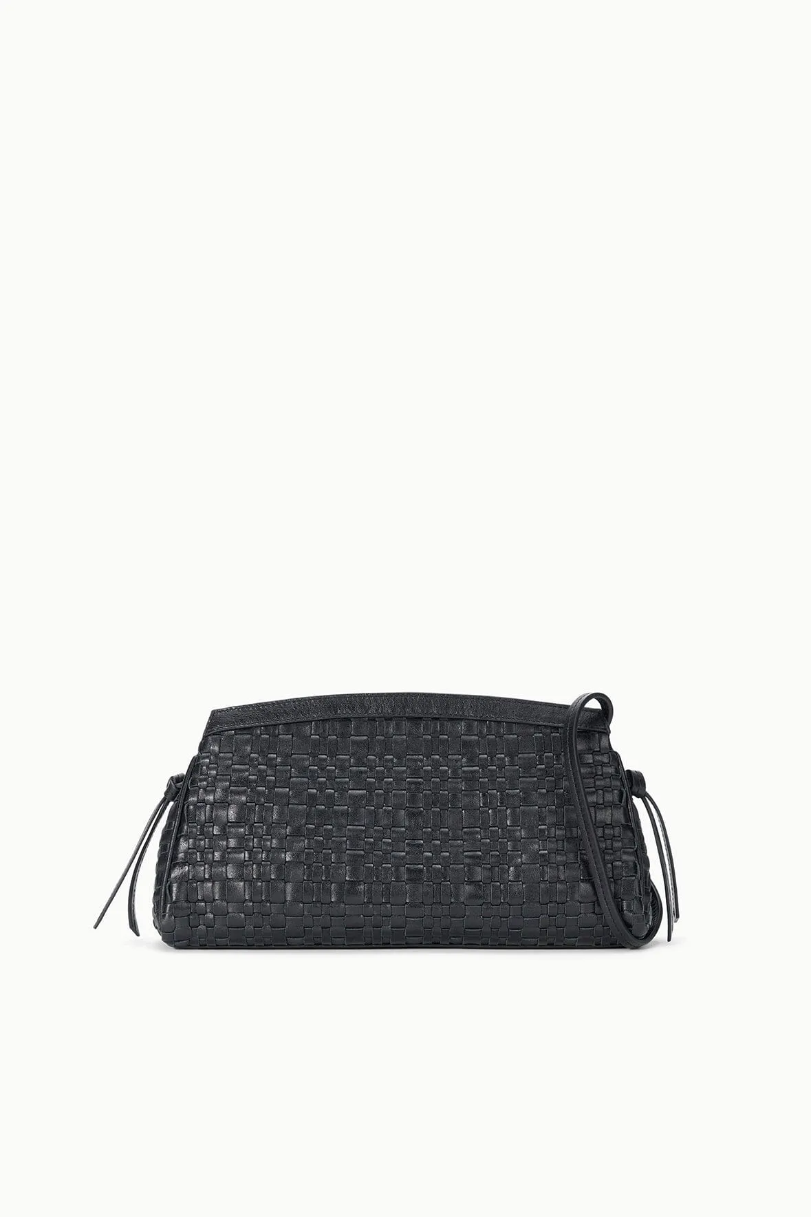 MAUDE CONVERTIBLE CLUTCH | BLACK WOVEN sold by STAUD