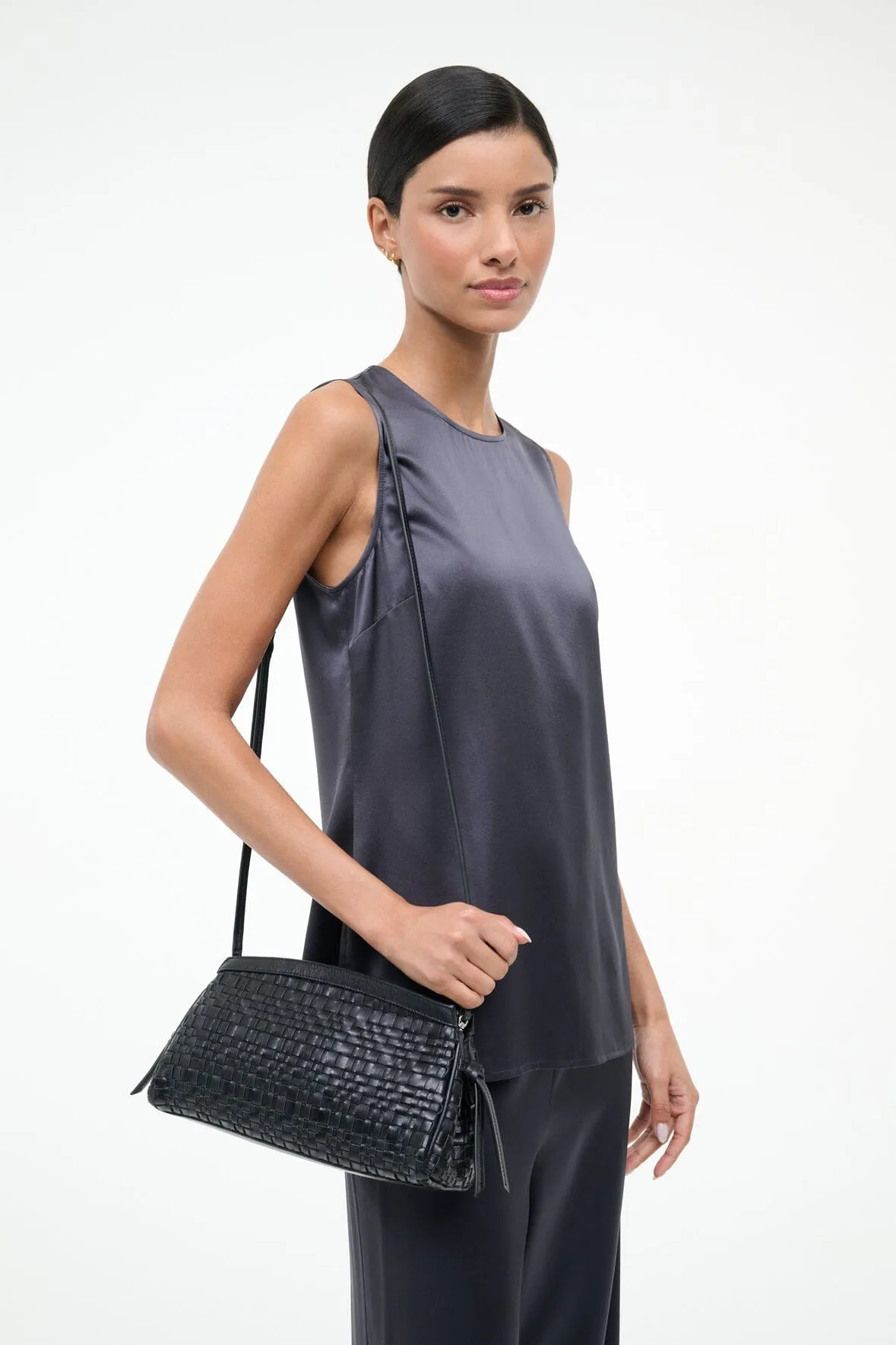 MAUDE CONVERTIBLE CLUTCH | BLACK WOVEN sold by STAUD product image thumbnail 4
