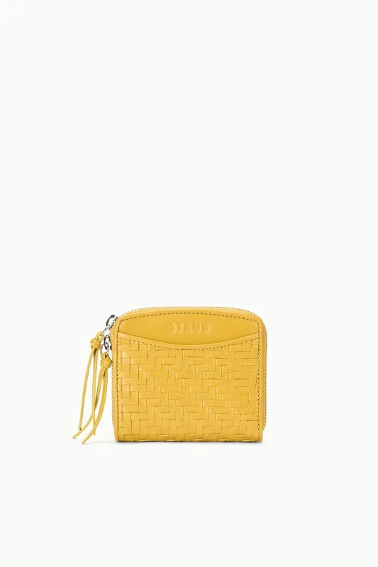 MAE HAND-WOVEN WALLET | GOLDENROD sold by STAUD