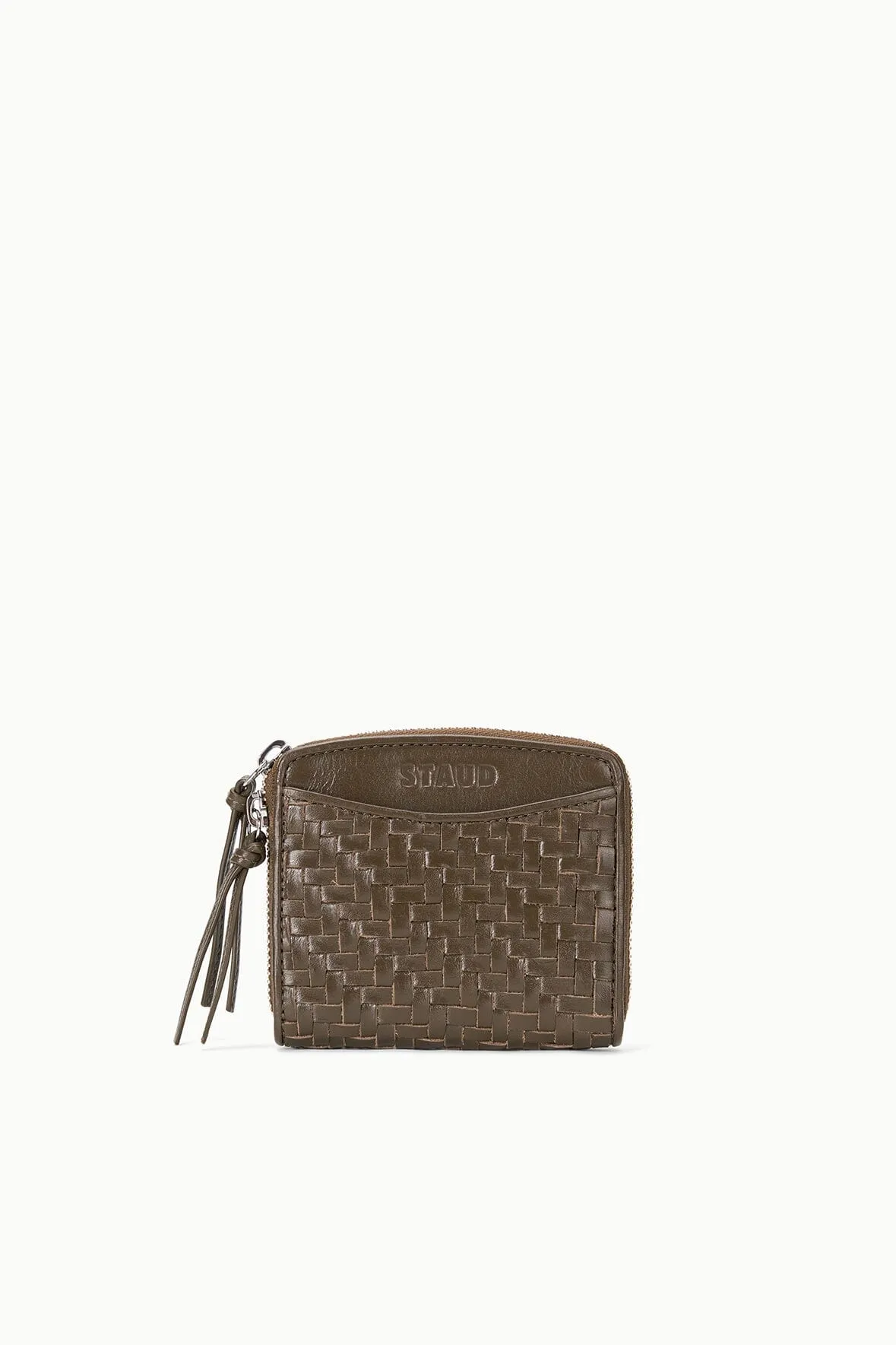 MAE HAND-WOVEN WALLET | TRUFFLE sold by STAUD