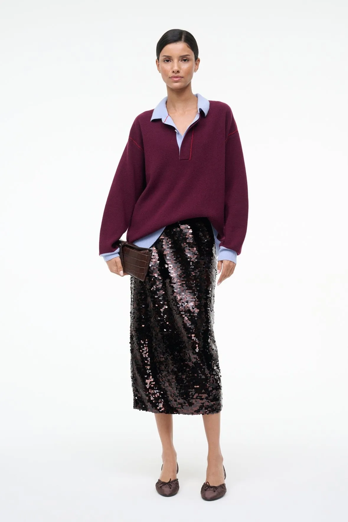 MICHAEL CASHMERE SWEATER | CRIMSON sold by STAUD product image thumbnail 2