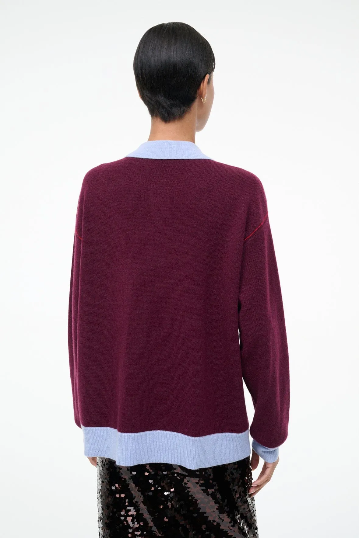 MICHAEL CASHMERE SWEATER | CRIMSON sold by STAUD product image thumbnail 4