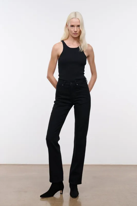 TEDDY STRAIGHT JEAN | BLACK sold by STAUD