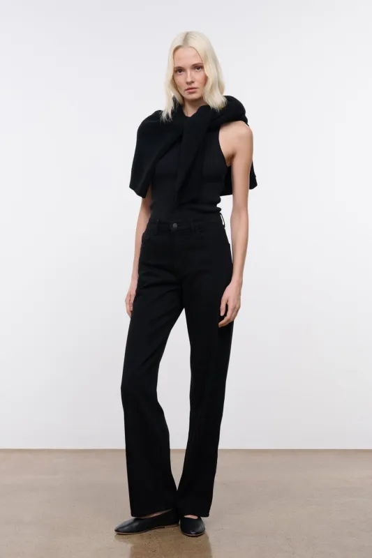 LEO HIGH RISE JEAN | BLACK sold by STAUD