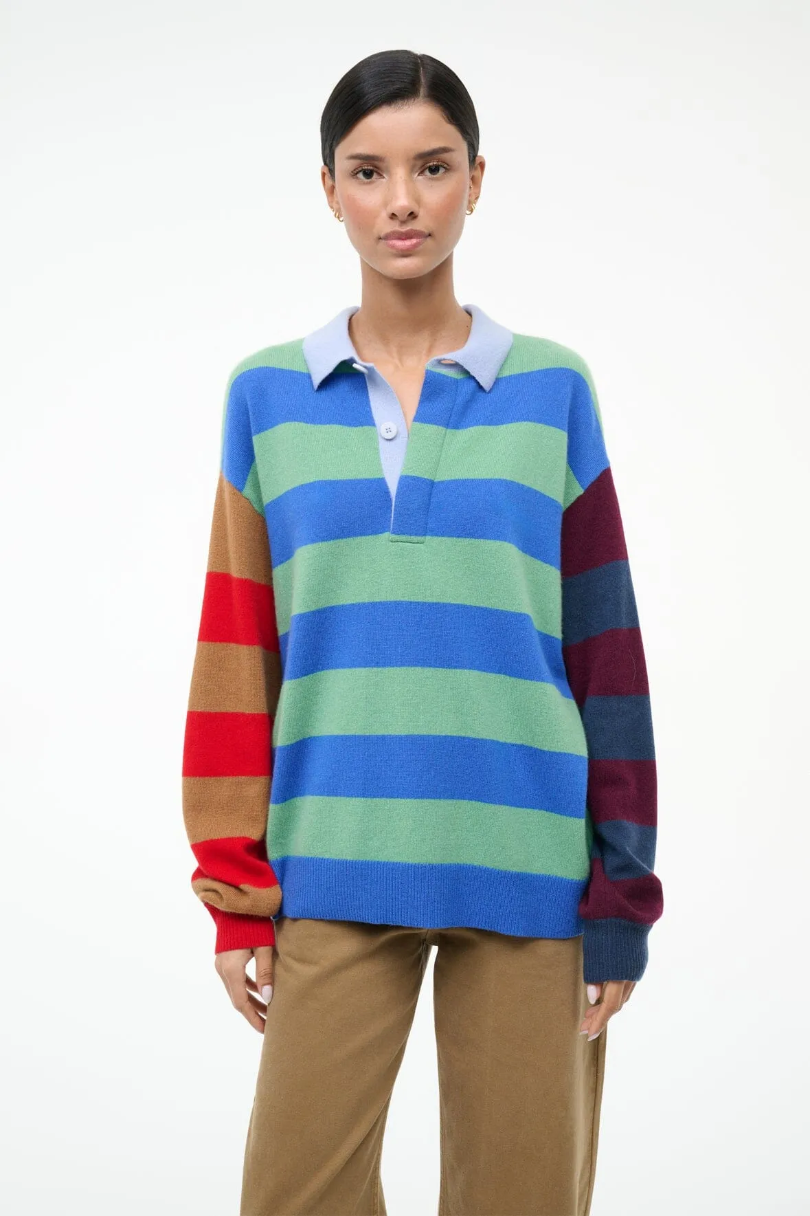 MICHAEL CASHMERE SWEATER | MULTI STRIPE sold by STAUD product image thumbnail 4