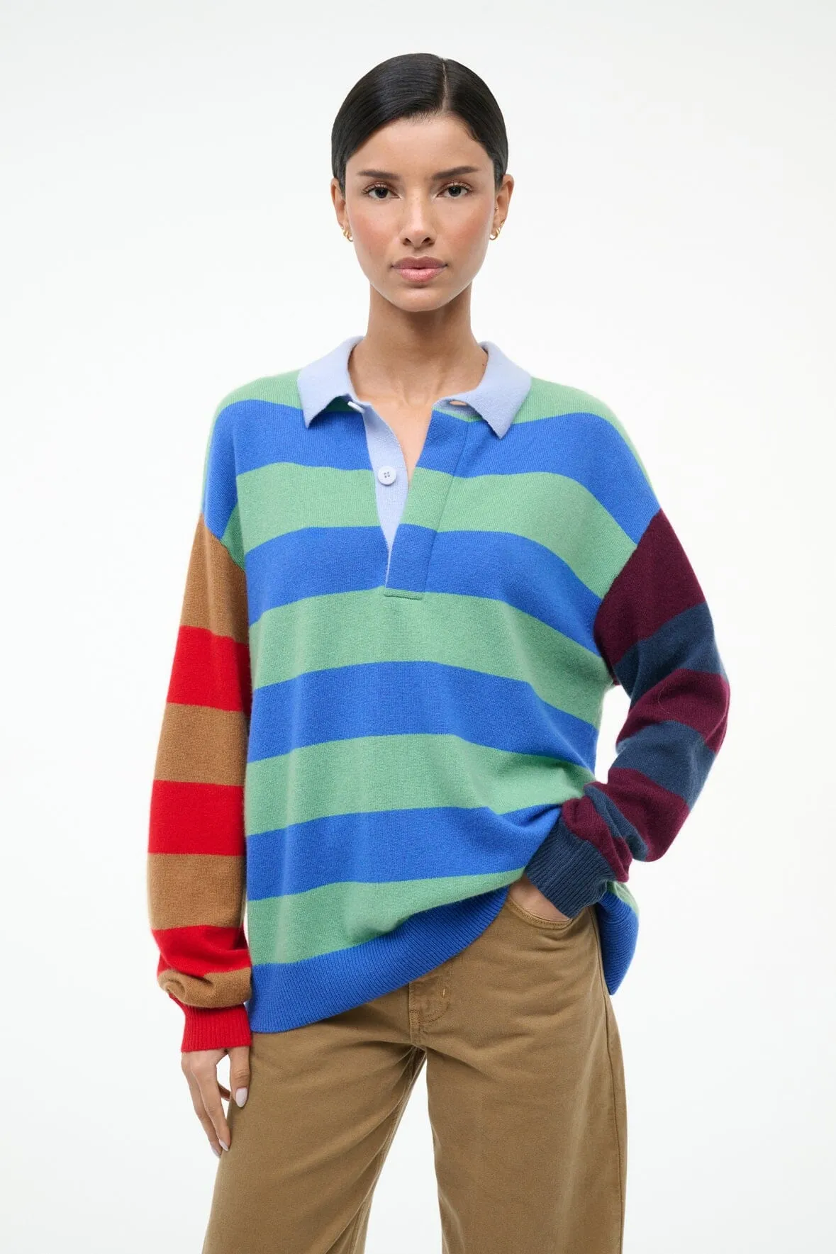MICHAEL CASHMERE SWEATER | MULTI STRIPE sold by STAUD