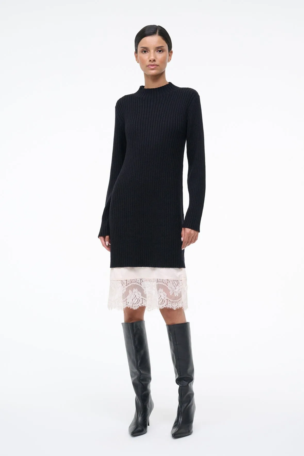 WILLOW SWEATER DRESS | BLACK sold by STAUD