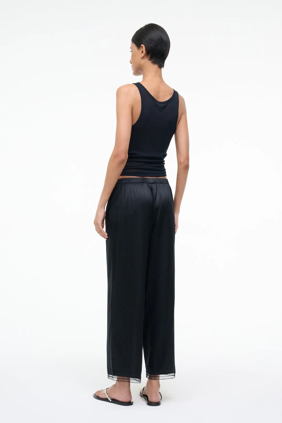 KIRBY SILK CROPPED PANT | BLACK sold by STAUD product image thumbnail 3