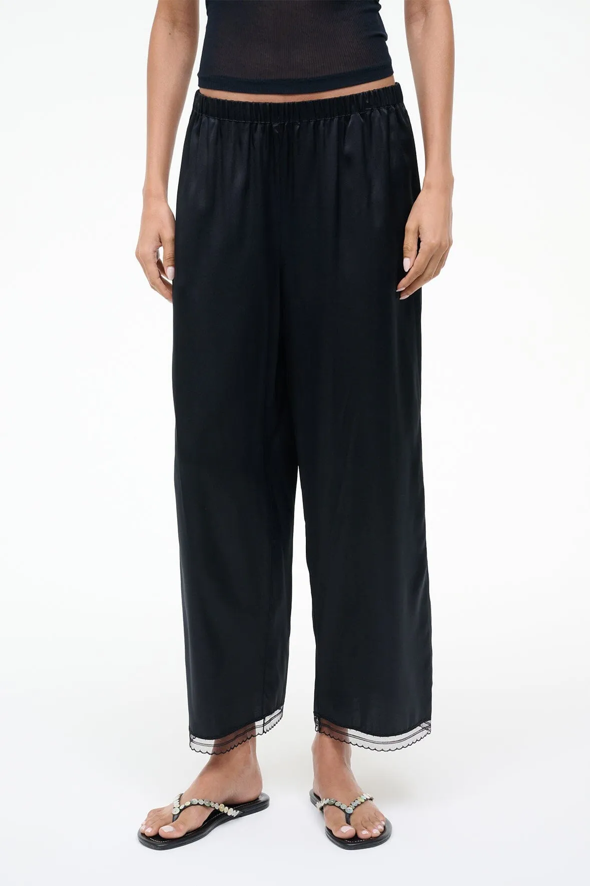 KIRBY SILK CROPPED PANT | BLACK sold by STAUD product image thumbnail 2