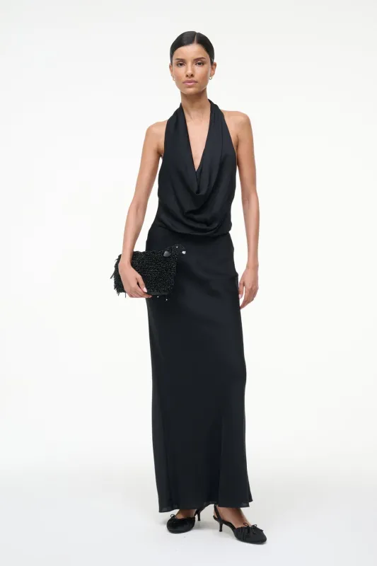 POPPI SILK DRESS | BLACK made by STAUD