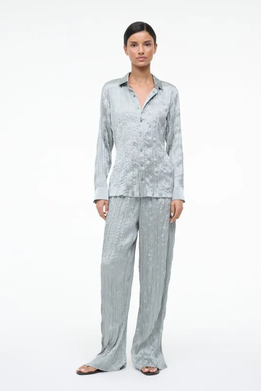 NAMI PANT | SILVER SAGE PLISSE sold by STAUD