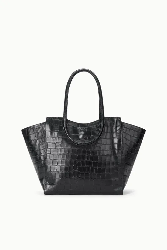 MAUDE TOTE BAG | BLACK CROCO sold by STAUD