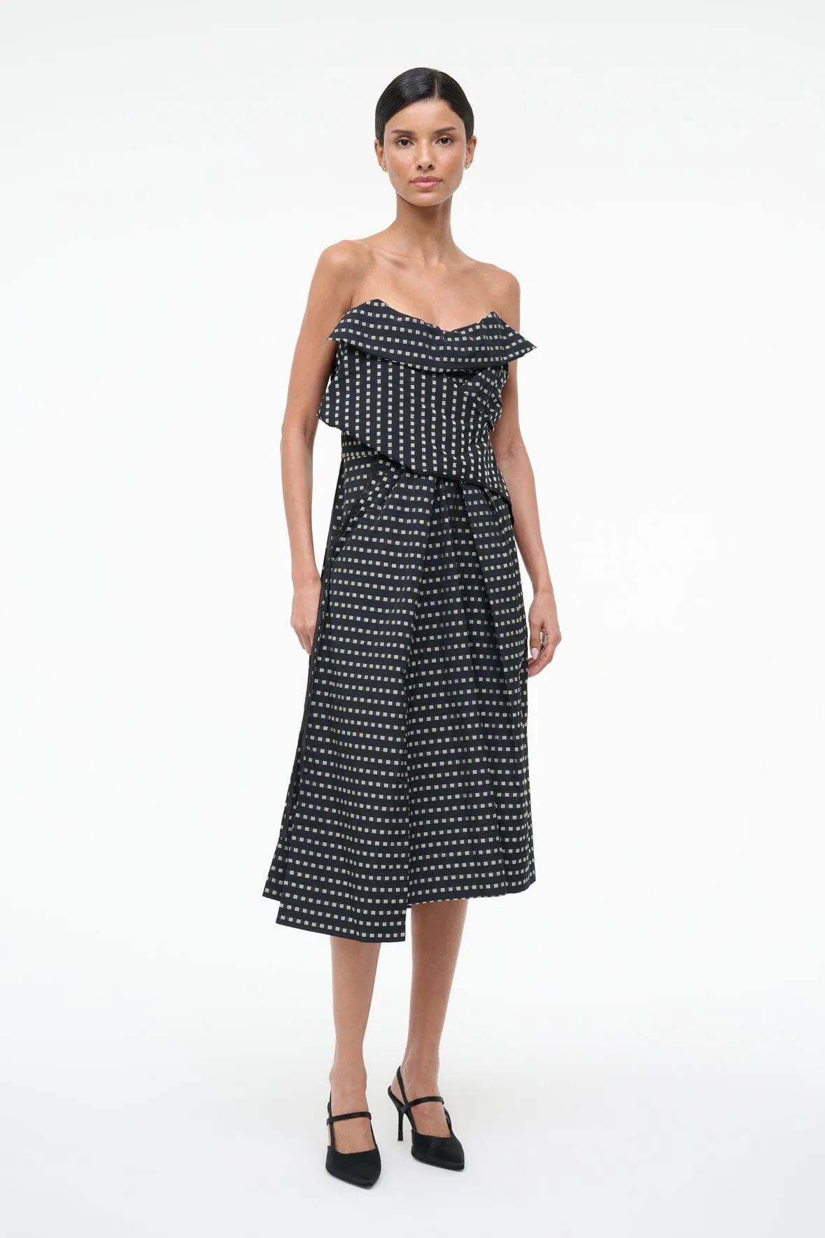 ALESSIA DRESS | BLACK GEO sold by STAUD