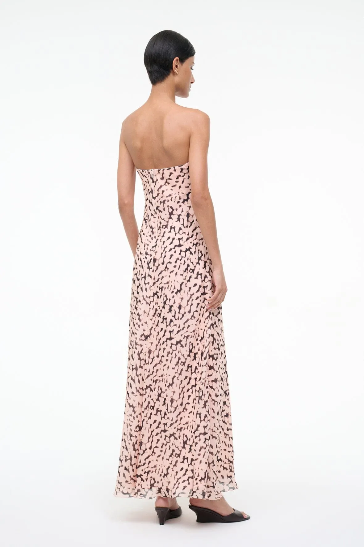 CASSIE SILK DRESS | ALMOND BLACK sold by STAUD product image thumbnail 4