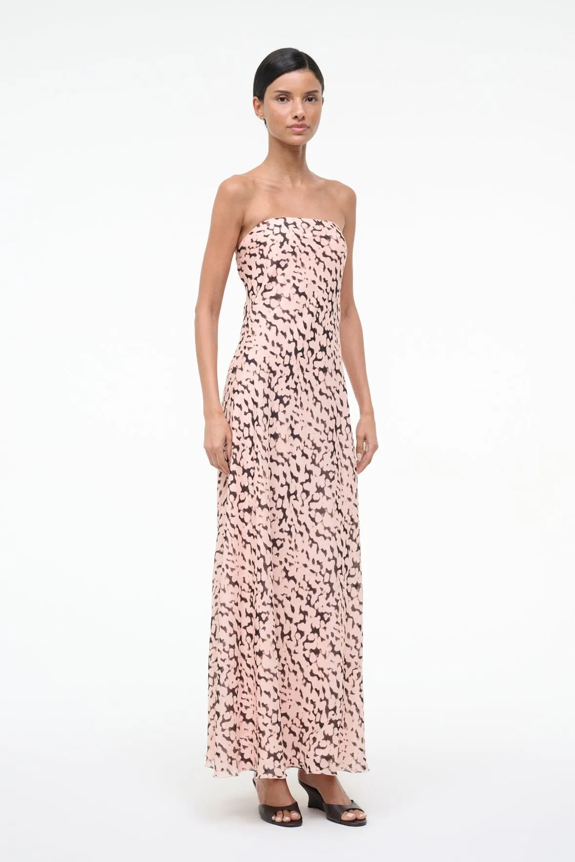 CASSIE SILK DRESS | ALMOND BLACK sold by STAUD product image thumbnail 3