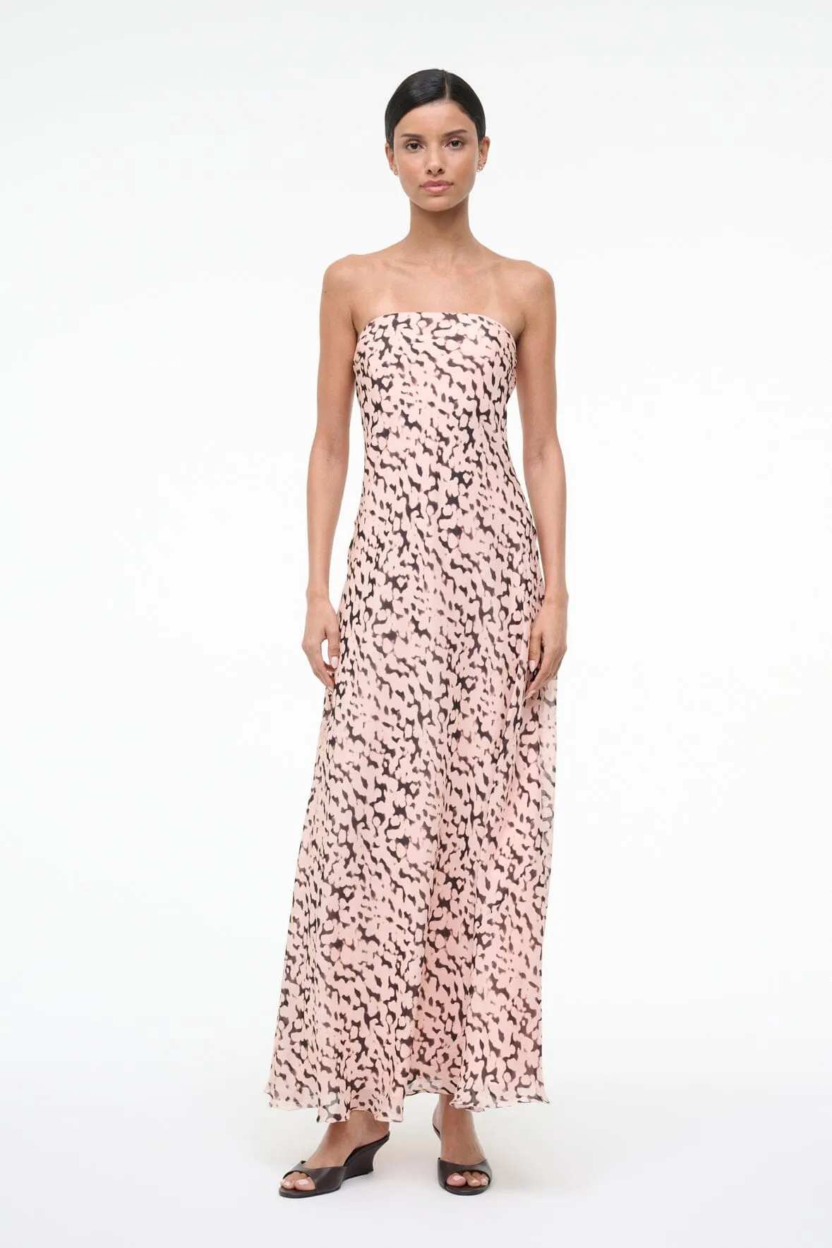 CASSIE SILK DRESS | ALMOND BLACK sold by STAUD product image thumbnail 5