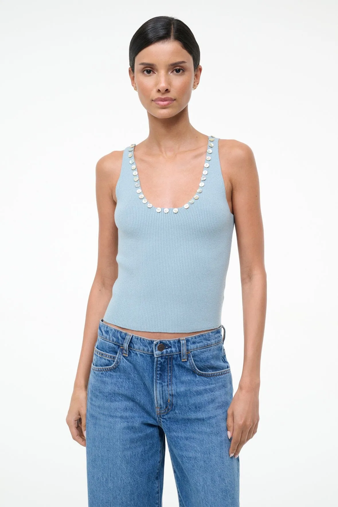 NEVA TANK | SEAFOAM sold by STAUD